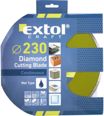 EXTOL CRAFT kotouč diamantový řezný celoobvodový - mokré řezání, 230x22,2mm, 108835