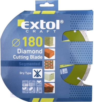 EXTOL CRAFT kotouč diamantový řezný segmentový - suché řezání, 180x22,2mm, 108814