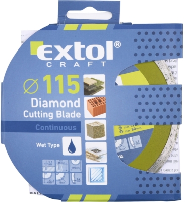 EXTOL CRAFT kotouč diamantový řezný celoobvodový - mokré řezání, 115x22,2mm, 108831