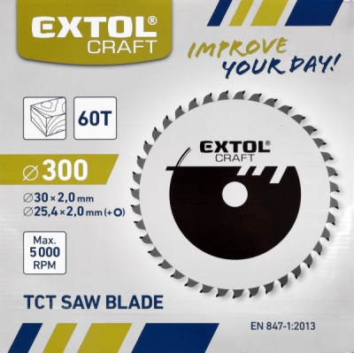 EXTOL CRAFT kotouč pilový s SK plátky, 300x2,0x30mm, 60T, 19116