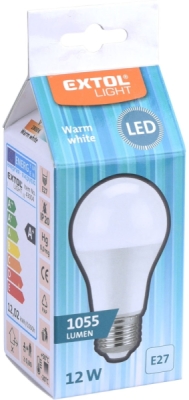 Žárovka LED klasická, 12W, 1055lm, E27, teplá bílá EXTOL LIGHT