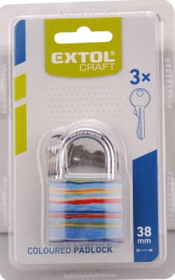 EXTOL CRAFT zámek visací litinový barevný, 38mm, 77021