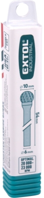 Fréza karbidová, kulová, pr.10mm/stopka 6mm, sek střední EXTOL INDUSTRIAL