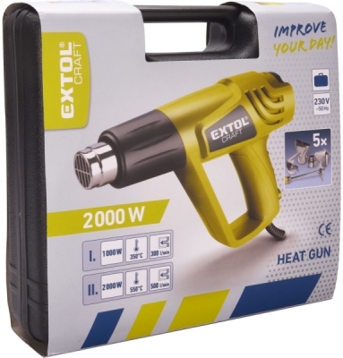 Horkovzdušná pistole v kufru EXTOL CRAFT 2000W