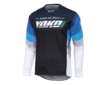 Motokrosový dres YOKO 66-226606-M TWO černo/bílo/modré M (1.66-226606-M)