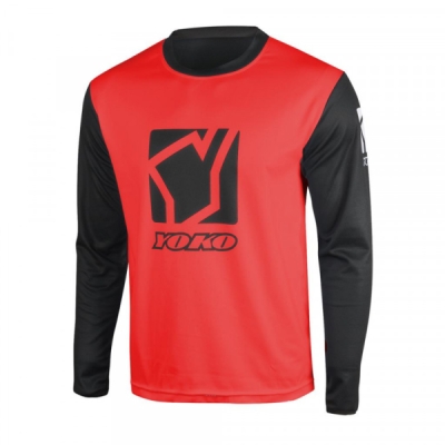 Motokrosový dres YOKO 66-176605-S SCRAMBLE černý / červený S (1.66-176605-S)