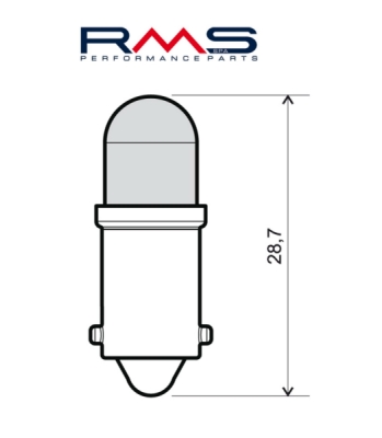 Žárovka RMS 246510550 Led 12V, BA9S modrá