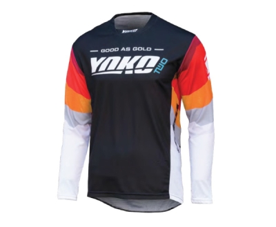 Motokrosový dres YOKO 66-226605-M TWO černo/bílo/červené M (1.66-226605-M)