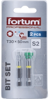 Hroty sada 2ks TORX s magnetickým kloboučkem, T 30x50mm, S2 FORTUM