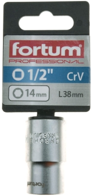 Hlavice nástrčná 1/2", 14mm, L 38mm FORTUM