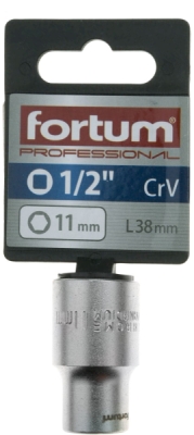 Hlavice nástrčná 1/2", 11mm, L 38mm FORTUM