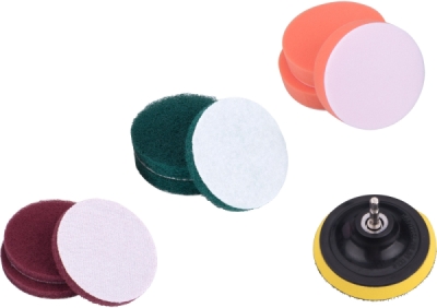 Sada čistících/leštících výseků na vrtačku 10ks, průměr 100mm, 3x3druhy EXTOL CRAFT