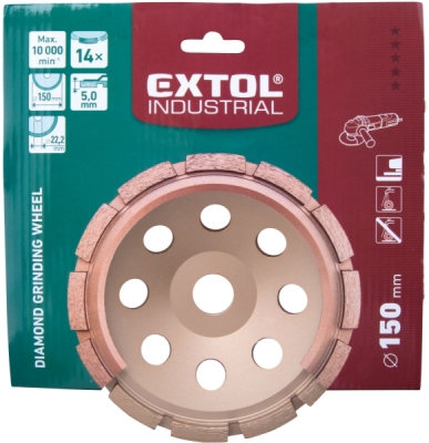 Kotouč diamantový brusný jednořadý, ⌀150x22,2mm EXTOL INDUSTRIAL