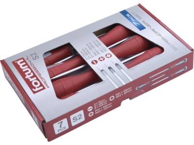 Šroubováky sada 7ks, 3x (-), 2x (PH), 2x (PZ), S2 FORTUM