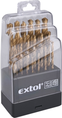 Sada vrtáků na kov EXTOL CRAFT 19ks HSS titan 1-10mm