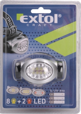 EXTOL CRAFT čelovka 8 + 2 LED diod, 8862100