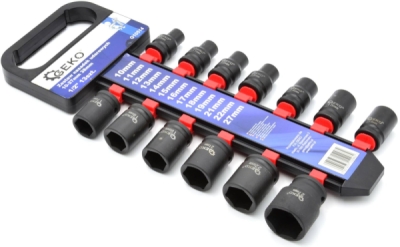 Nástrčné rázové hlavice 1/2", 10-27mm, 38mm, 13ks GEKO G10514
