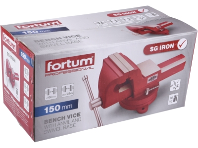 Svěrák otočný s kovadlinou, 150mm, SG Iron FORTUM