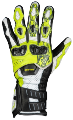 Sportovní rukavice iXS X40462-153-M RS-200 3.0 X40462 bílo-neonově žluto-černá M
