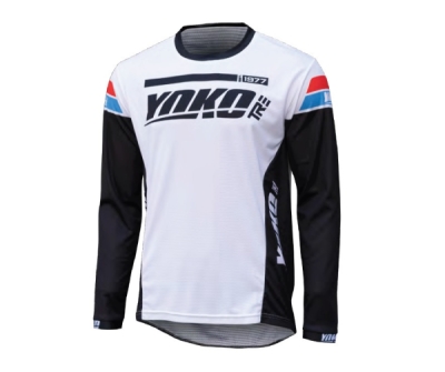 Motokrosový dres YOKO 66-226608-M TRE bílá/černá M (1.66-226608-M)