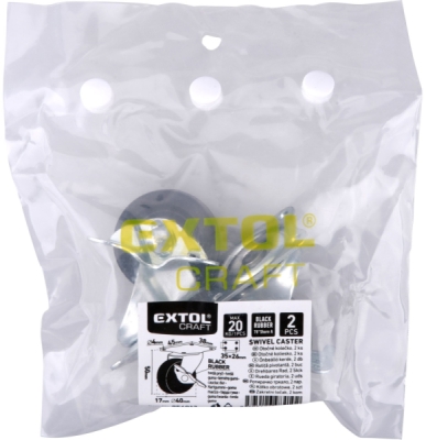Kolečka otočná z tvrdé pryže s brzdou, sada 2ks, průměr 40mm EXTOL CRAFT