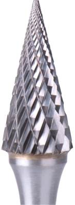 Fréza karbidová, konická-jehlan, pr.12x25mm/stopka 6mm, sek střední EXTOL INDUSTRIAL