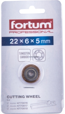 Kolečko řezací ložiskové, 22x6x5mm, SK FORTUM