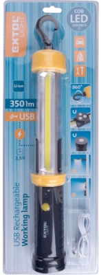 Lampa montážní 350lm, USB nabíjení, COB LED EXTOL LIGHT