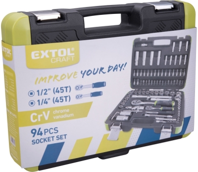 Hlavice nástrčné, sada 94ks, 1/4", 1/2" EXTOL CRAFT