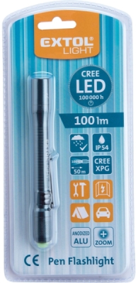 Svítilna, zoom, celokovová, 100lm, CREE XPG EXTOL LIGHT