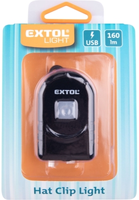 Světlo na čepici s klipem, 160lm, USB nabíjení EXTOL LIGHT