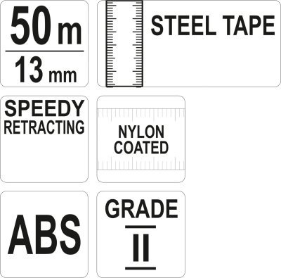 Pásmo meracie oceľové 50m,13mm Yato YT-71582