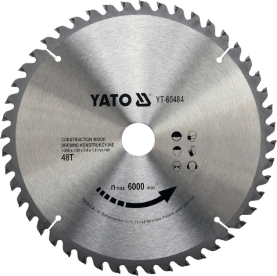 Kotouč na stavební dřevo 250 x 30 mm 48z Yato YT-60484
