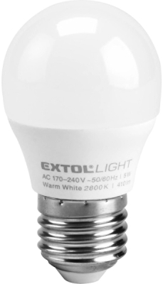 Žárovka LED mini, 5W, 410lm, E27, teplá bílá EXTOL LIGHT