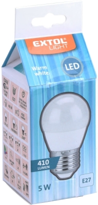 Žárovka LED mini, 5W, 410lm, E27, teplá bílá EXTOL LIGHT