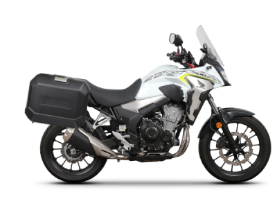 Kompletní sada bočních černých hliníkových kufrů SHAD 130.kitTERRAside-39B TERRA BLACK 36L/36L , včetně montážní sady SHAD HONDA CB 500 X