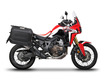 Kompletní sada bočních černých hliníkových kufrů SHAD 130.kitTERRAside-2B TERRA BLACK 36L/47L , včetně montážní sady SHAD HONDA CRF 1100 Africa Twin