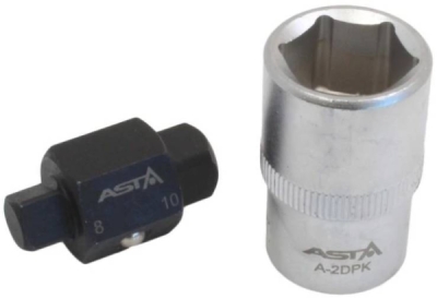 Klíč na výpustě olejových van, pohon 1/2" čtyřhran 8 a 10 mm - ASTA  A-2DPK