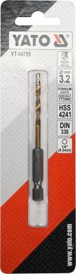 Vrták na kov TITAN 1/4" 3,2mm Yato YT-44755
