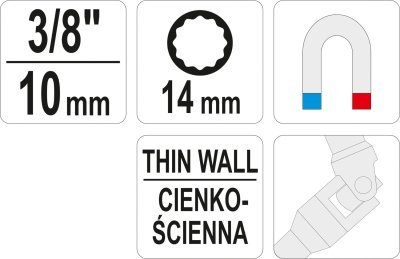 Nástavec na svíčky s kloubem 3/8" 14 mm Yato YT-38512