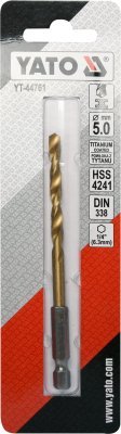 Vrták na kov TITAN 1/4" 5mm Yato YT-44761
