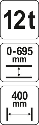 Lis hydraulický 12t, zdvih 0-695mm, šíře 400mm Yato YT-55580