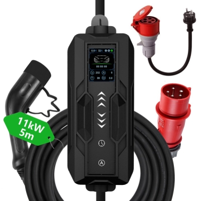 Cestovní nabíjecí stanice Immax pro elektromobily EV/PHEV AC Type 2 11 kW