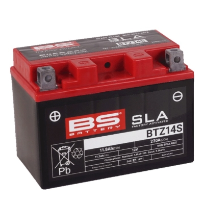 Továrně aktivovaná motocyklová baterie BS-BATTERY BTZ14S (YTZ14S) SLA