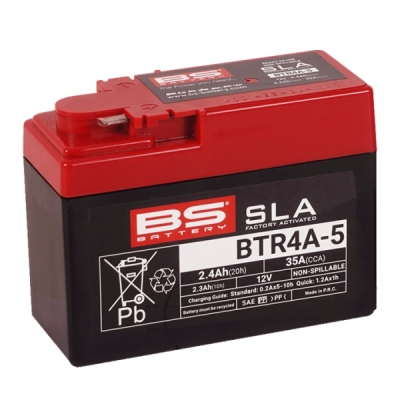 Továrně aktivovaná motocyklová baterie BS-BATTERY BTR4A-5 (FA) (YTR4A-5 (FA)) SLA