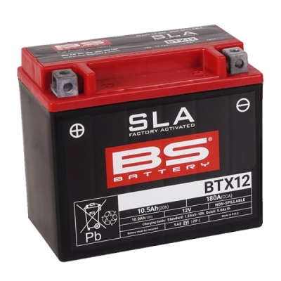 Továrně aktivovaná motocyklová baterie BS-BATTERY BTX12 (FA) (YTX12 (FA)) SLA
