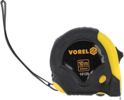 Vorel metr svinovací 10 m x 25 mm žluto - černý TO-10129
