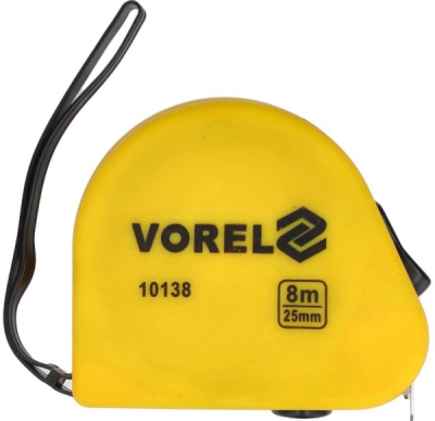 Vorel metr svinovací 8 m x 25 mm žlutý TO-10138