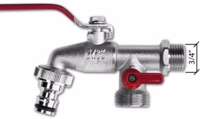 Ventil zahradní G 3/4", 2 x koncovka G 1" BRADAS GKK0534