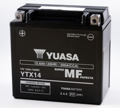 Bezúdržbová motocyklová baterie YUASA 102173 YTX14-BS (706.102173)